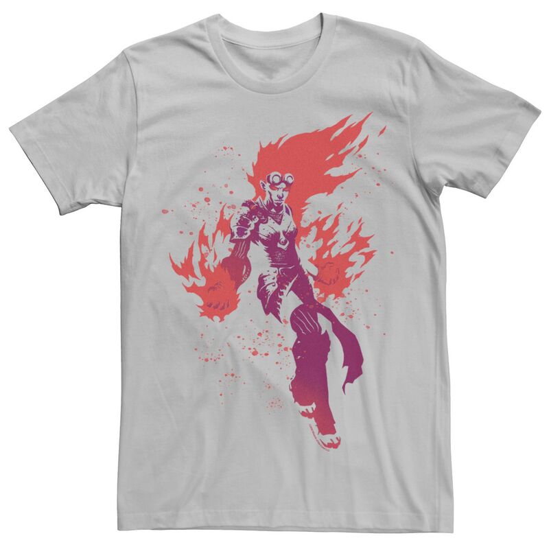 アニメキャラクター レディース トップス Tシャツ Licensed Character Men Magic The Gathering Ch\u0026ra In Action Poster Tee Silver シルバー