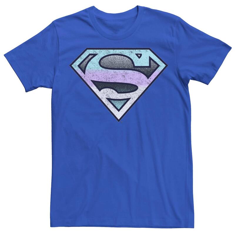 アニメキャラクター レディース トップス Tシャツ ヴィンテージ ロゴ Licensed Character Men DComicsuperman Vintage Shield Logo Tee Royal