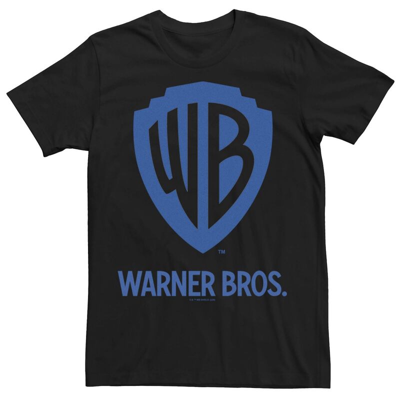 アニメキャラクター レディース トップス Tシャツ ロゴ Licensed Character Men Warner Bros. Blue Logo Tee Black ブラック