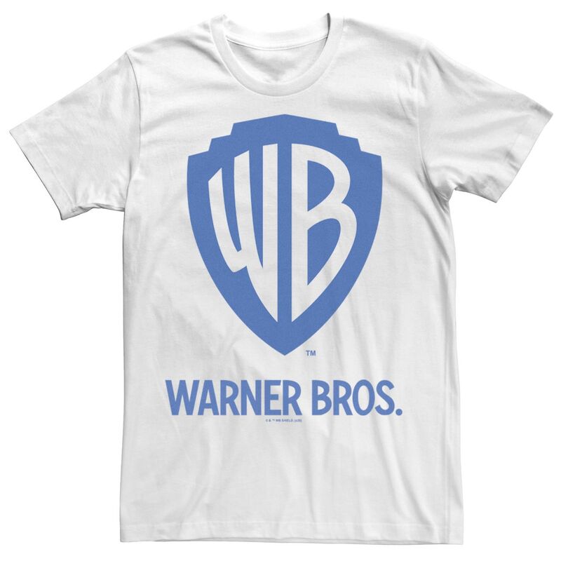 アニメキャラクター レディース トップス Tシャツ ロゴ Licensed Character Men Warner Bros. Blue Logo Tee White ホワイト