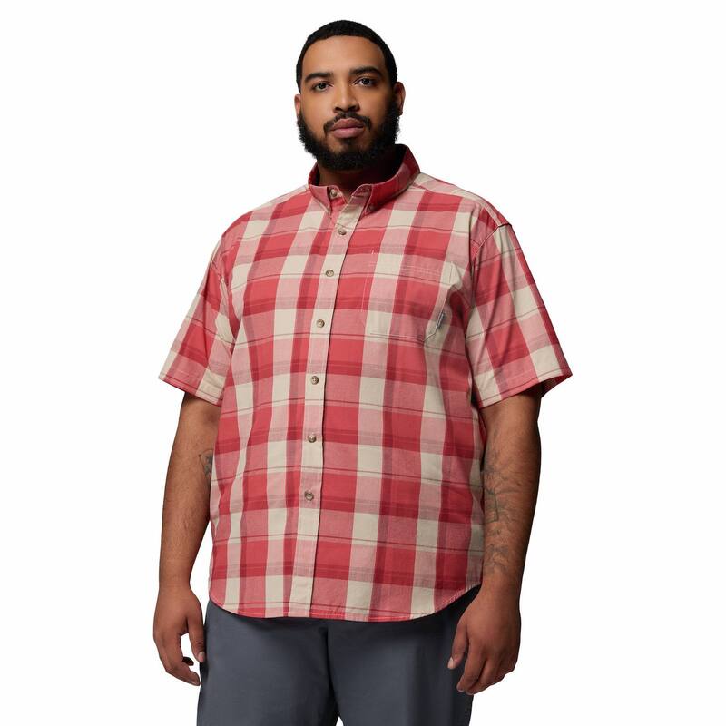 コロンビア レディース トップス Tシャツ トール ダウン Big \u0026 Tall Columbia Rapid Rivers Regular-Fit Woven Button-Down Shirt Washed Red Plaid レッド