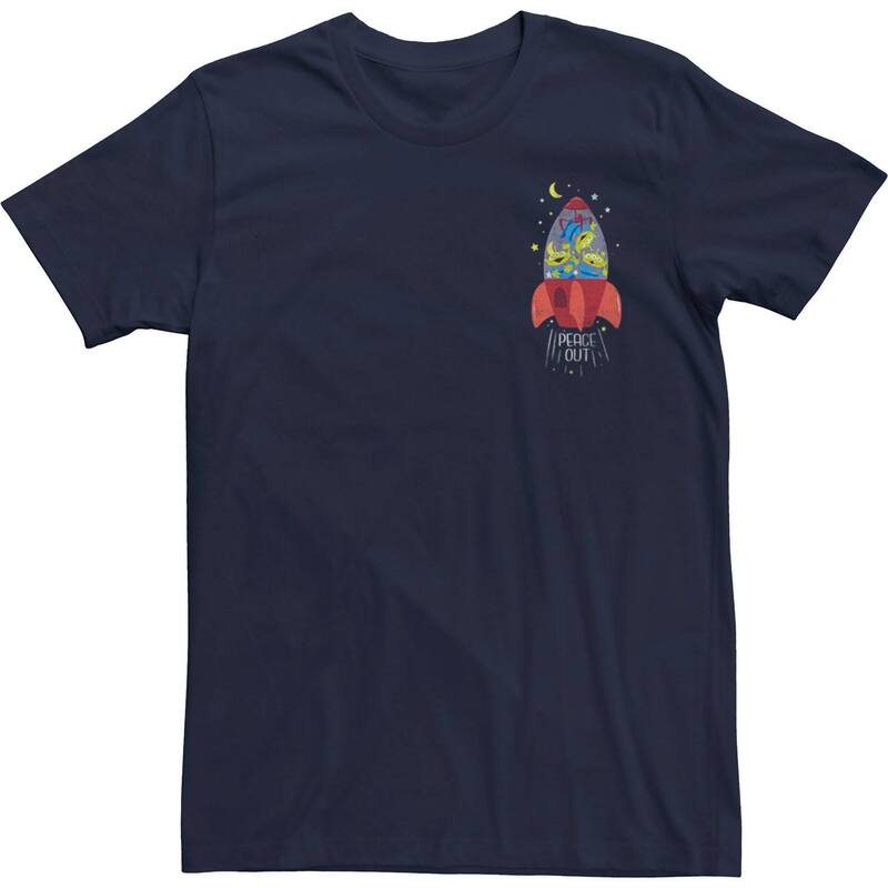 ディズニー ピクサー レディース トップス Tシャツ Disney / Pixar Toy Story Aliens Men In Rocket Peace Outee Navy ネイビー