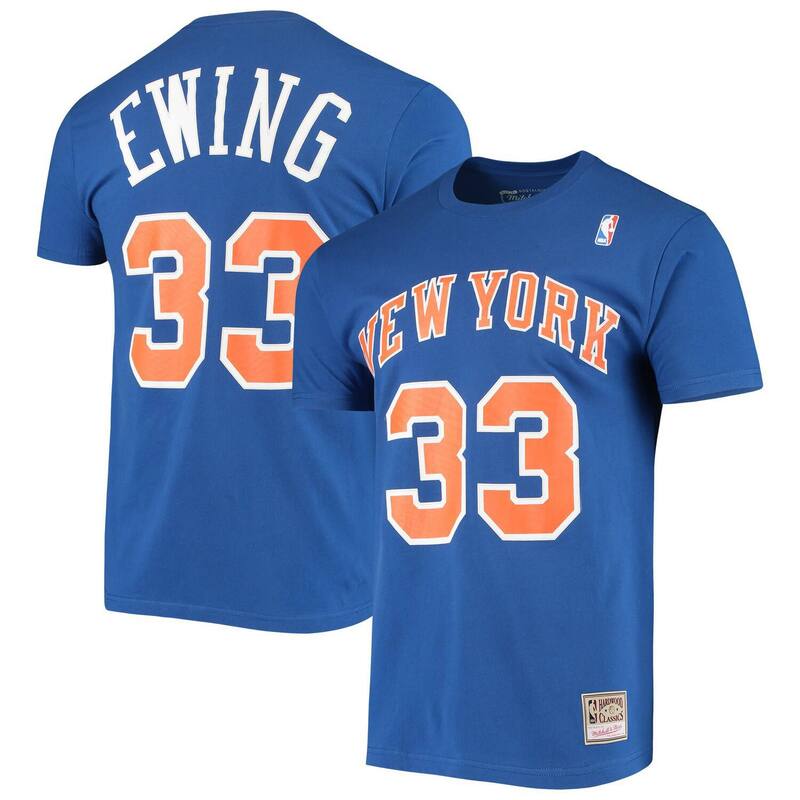 ミッチェル\u0026ネス レディース トップス プルオーバー Men\u0027s Mitchell \u0026 Ness Patrick Ewing Blue New Yorknicks Hardwood Classicstitch Name \u0026 Number T-Shirt Kni Blue 青色