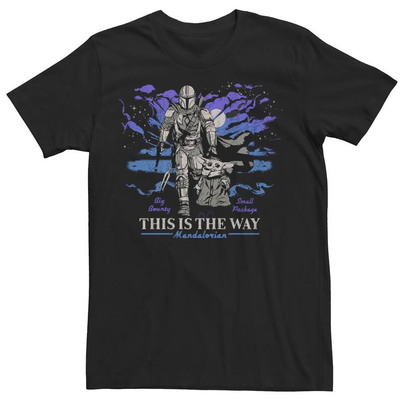 アニメキャラクター レディース トップス Tシャツ Licensed Character Mentar Wars: The Mandalorian \u0026 Child Big Bounty Small Package Tee Black ブラック
