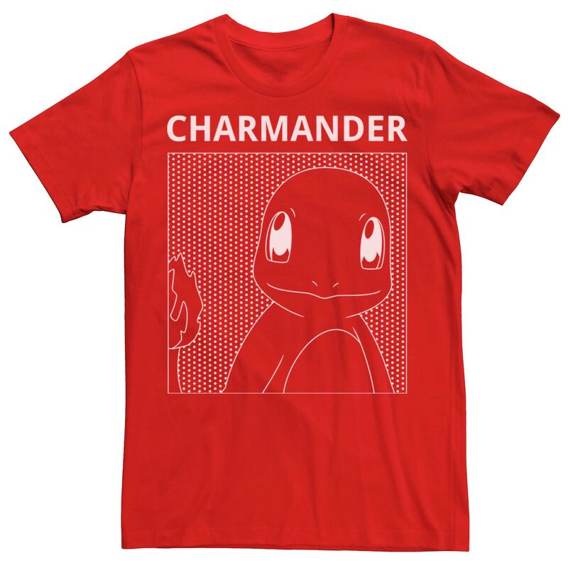 アニメキャラクター レディース トップス Tシャツ Licensed Character Men Pokmon Charmander Silhouette Comic Box 2 Tee Red レッド