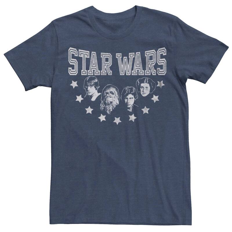 アニメキャラクター レディース トップス Tシャツ Licensed Character Mentar Wars Rebel Alliance Team Luke Skywalker Han Solo Chewbacca Princess Leia Tee Navy Heather ヘザー