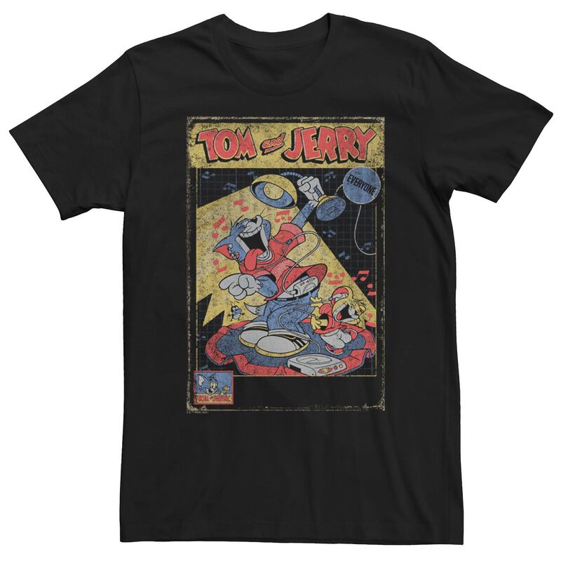 アニメキャラクター レディース トップス Tシャツ Licensed Character Men Tom And Jerry Dancing To The Music Tee Black ブラック