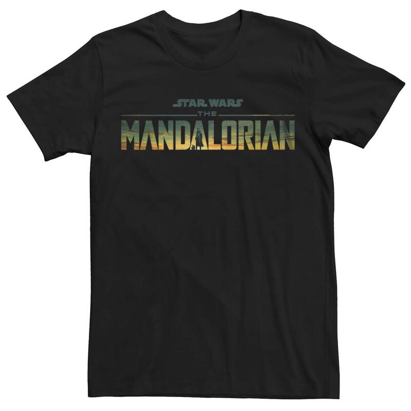 アニメキャラクター レディース トップス Tシャツ ロゴ Licensed Character Mentar Wars The Mandalorian Mando Grogu Logo Tee Black ブラック