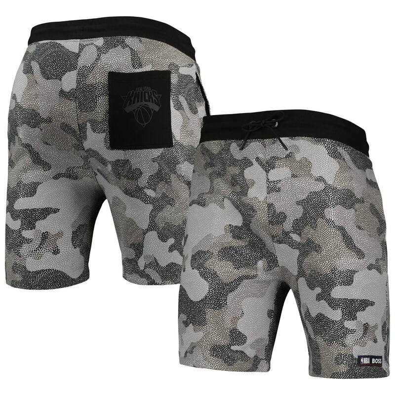 ヒューゴボス レディース ボトムス 二分の一ズボン下・さる股引き 遊撃手ズボン下 Men\u0027s NBA x Hugo Boss New Yorknicks Black Slam Camo Shorts Kni Black 黒いこと