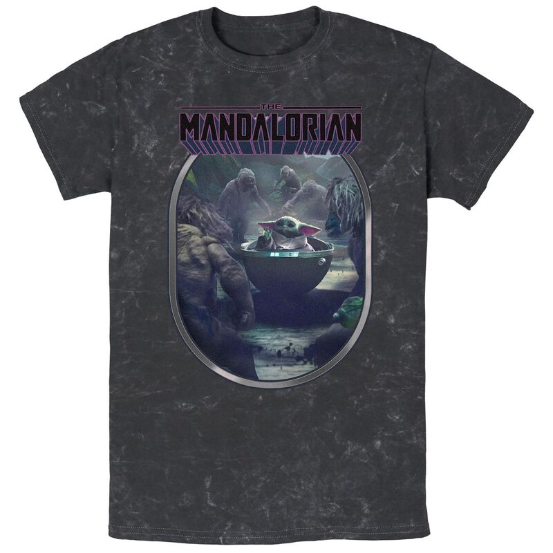 スター ウォーズ レディース トップス Tシャツ グラフィック Men'star Wars The Mandalorian Grogu In Flying Pod Graphic Tee Black ブラック|ReVida 店