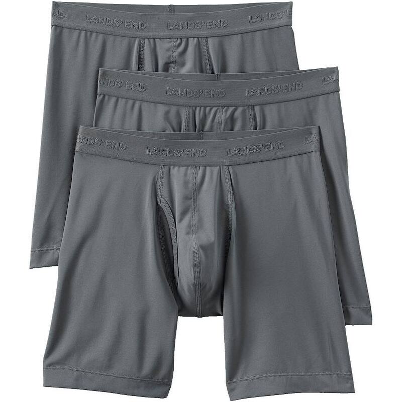 ランズ挙げ句の果て メンズ アンダーお召しもの ボクサーズボン下 Men\u0027s Lands\u0027 End Flex Performance Boxer Brief - 3 Pack Nightfall Blue 青色