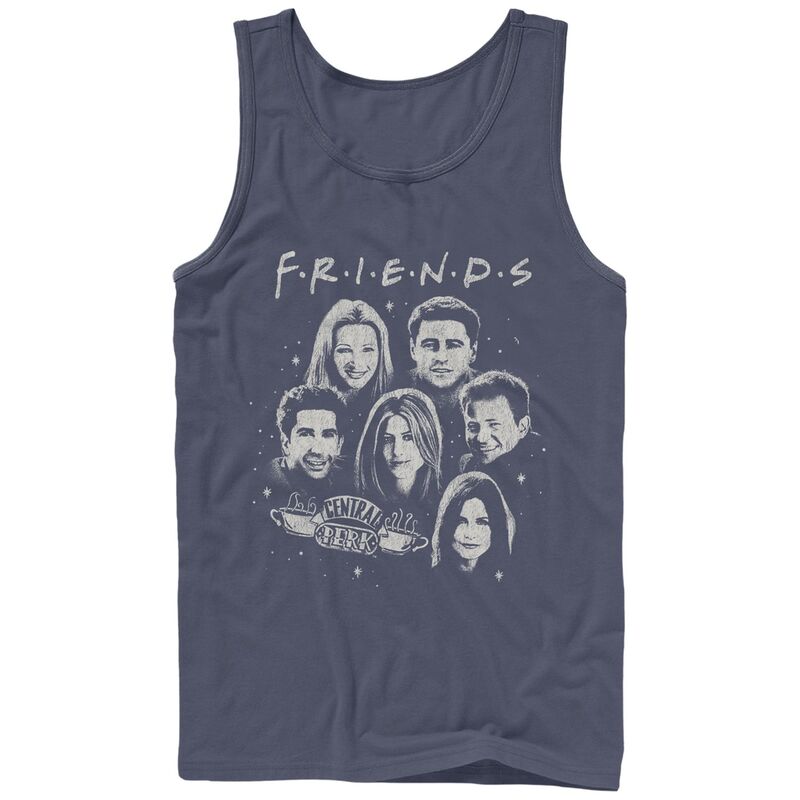 アニメキャラクター レディース トップス Tシャツ グラフィック Licensed Character Men Friends Main Cast Heads Portrait Graphic Tank Top Navy ネイビー