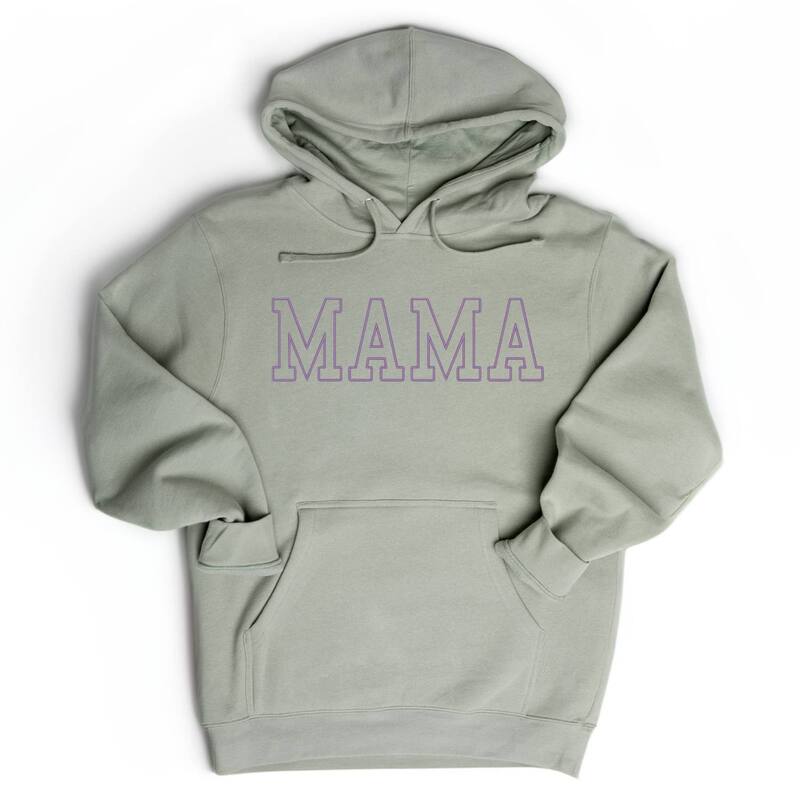 Simply Sage Market レディース トップス ティーシャツ 刺しゅう パーカー グラフィック Simply Sage Market Embroidered Thin Mama Outline - Women\u0027s Graphic Hoodie Sage サルヴィア Tシャツ・カットソー-トップス-レディースファッション