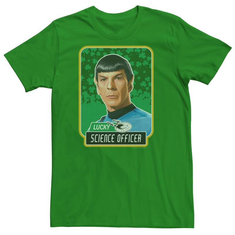 アニメキャラクター レディース トップス Tシャツ Licensed Character Men'star Trek Officer Spock Lucky Tee Kelly｜ReVida 店