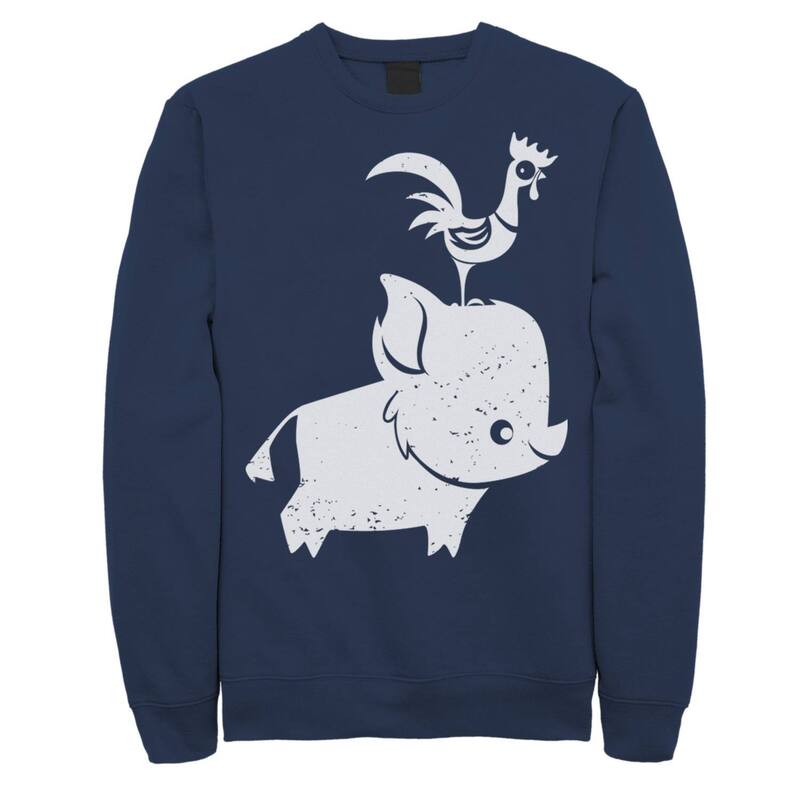 ウォルトディズニー レディース トップス ティーシャツ 流汗 Disney\u0027s Moana Cute Puand Heihei Men\u0027sweatshirt Navy 米国海軍 Tシャツ・カットソー-トップス