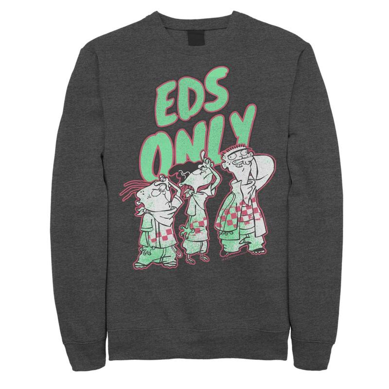 アニメキャラクター レディース トップス Tシャツ スウェット Licensed Character Men's Edd & Eddy Sweatshirt Charcoal Heather チャコール｜ReVida 店