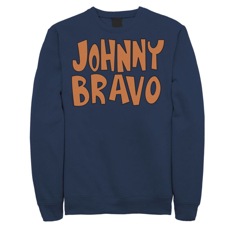 アニメキャラクター レディース トップス Tシャツ スウェット ロゴ Licensed Character Men's Cartoonetwork Johnny Bravo Logo Sweatshirt Navy ネイビー｜ReVida 店