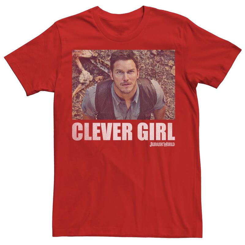 アニメキャラクター レディース トップス Tシャツ グラフィック Licensed Character Men Jurassic World Clever Girl Owen Movie Still Graphic Tee Red レッド