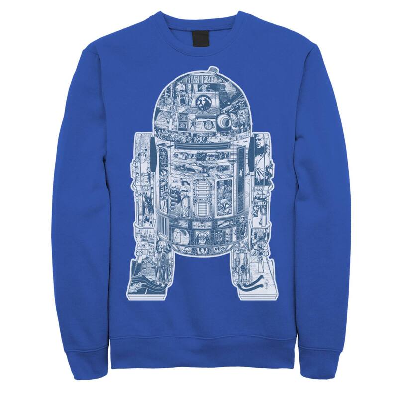 はやりっ子 ウォーズ レディース トップス ティーシャツ 流汗 Men\u0027star Wars R2-D2 Black And White Comic Book Sweatshirt Royal 白いこと レディースファッション-トップス-Tシャツ・カットソー