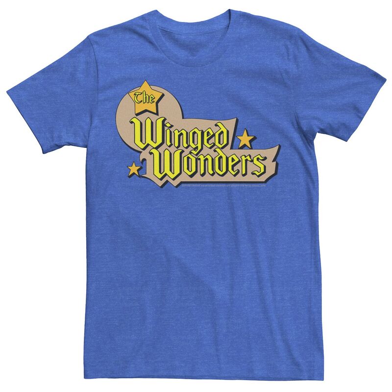 アニメキャラクター レディース トップス Tシャツ ロゴ Licensed Character Men DComics The Winged Wonders Text Logo Tee Royal Heather ヘザー