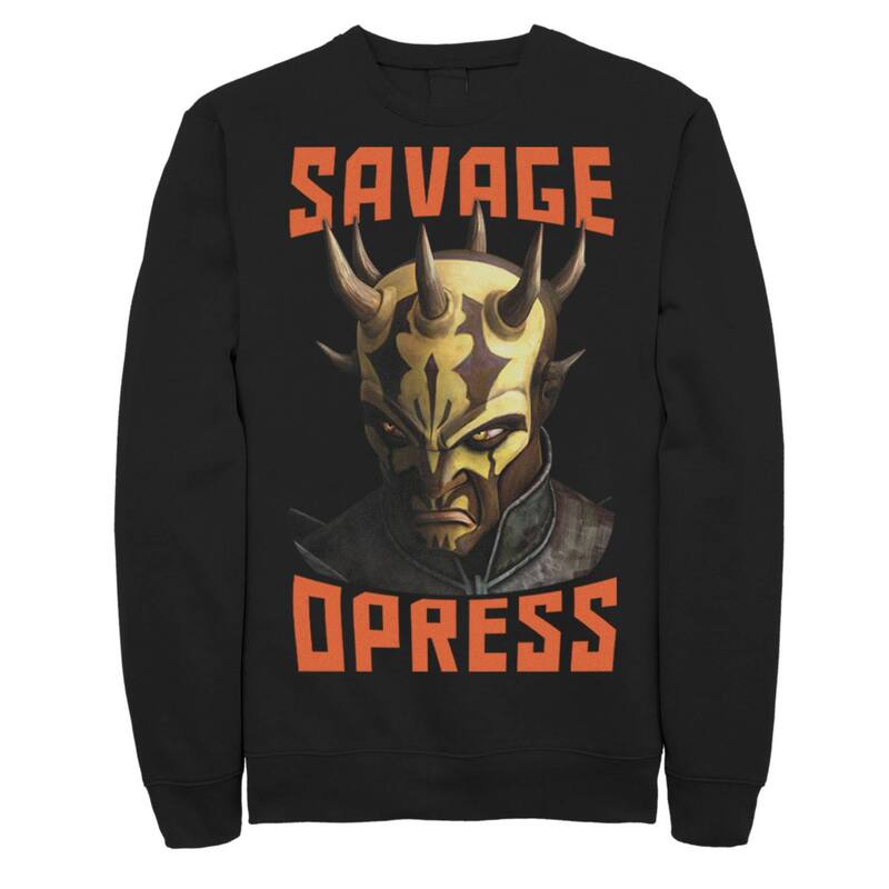 アニメ文字記号 レディース トップス ティーシャツ 流汗 Licensed Character Men\u0027star Wars: Clone Warsavage Opress Big Face Sweatshirt Black 黒いこと レディースファッション-トップス-Tシャツ・カットソー
