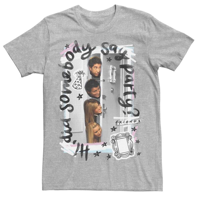 アニメキャラクター レディース トップス Tシャツ Licensed Character Men Friends Hi Did Somebody Say Party Group Shotee Athletic Heather ヘザー