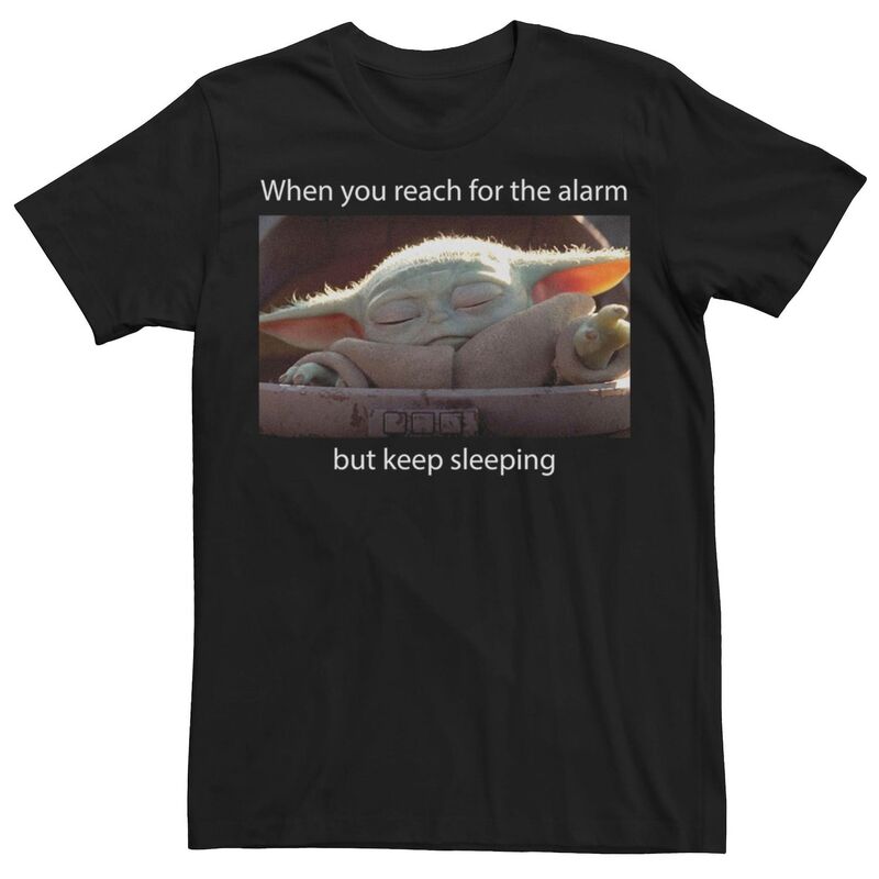 スター ウォーズ レディース トップス Tシャツ Mentar Wars The Mandalorian The Child Sleep Meme Tee Black ブラック