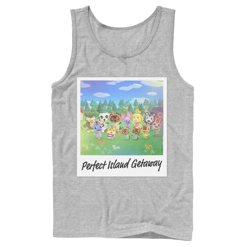 アニメキャラクター レディース トップス Tシャツ Licensed Character Men Animal Crossing: New Horizons Perfect Island Getaway Tank Top Athletic Heather ヘザー