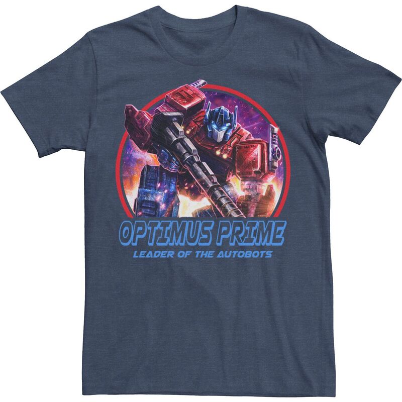 アニメキャラクター レディース トップス Tシャツ Licensed Character Men Transformers: War For Cybertron Optimus Prime Leader Tee Navy Heather ヘザー
