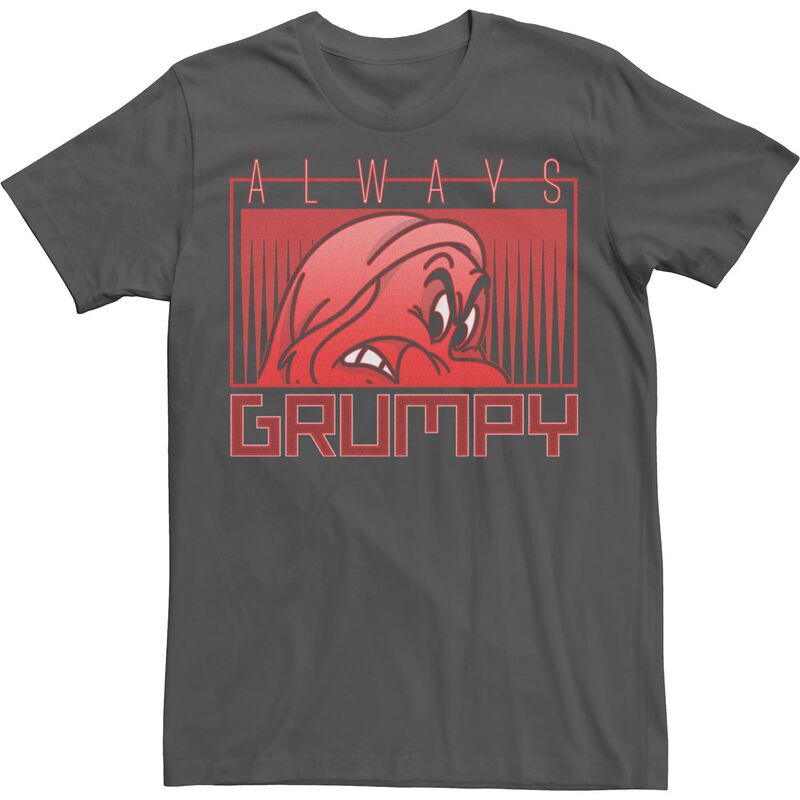 ディズニー レディース トップス Tシャツ Disneynowhite Grumpy Always Grumpy Portrait Men Tee Charcoal チャコール