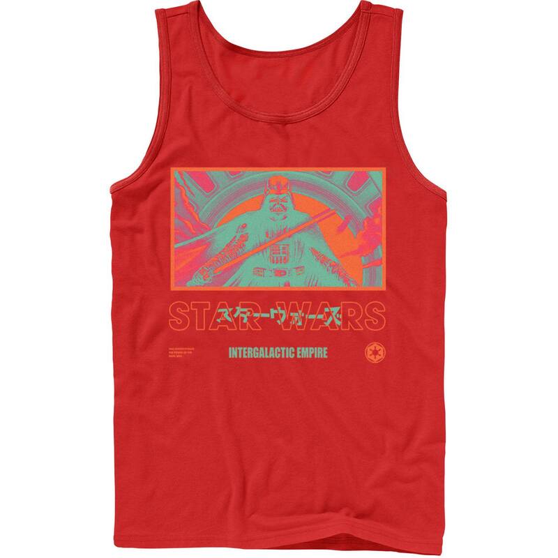 アニメキャラクター レディース トップス Tシャツ Licensed Character Mentar Wars Bright Baddies Vader Tank Top Red レッド