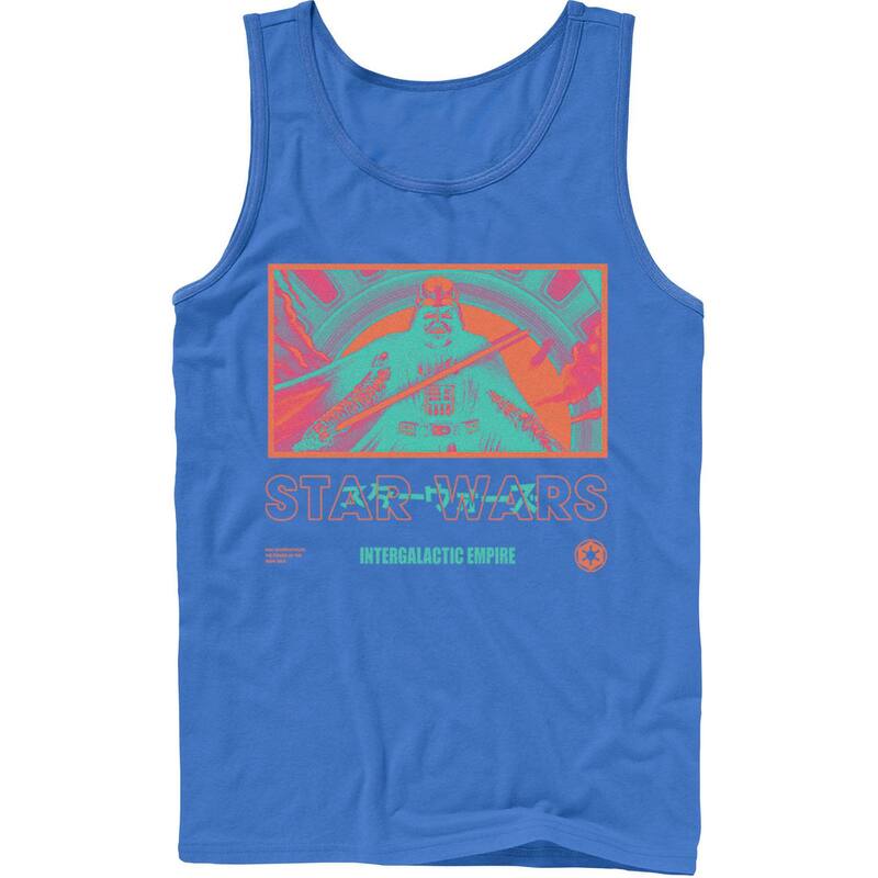 アニメキャラクター レディース トップス Tシャツ Licensed Character Mentar Wars Bright Baddies Vader Tank Top Royal