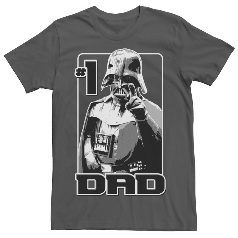 スター ウォーズ レディース トップス Tシャツ Mentar Wars Darth Vader Number One Dad Father Day Tee Charcoal チャコール