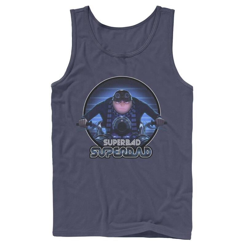 アニメキャラクター レディース トップス Tシャツ ミニ Licensed Character Men Despicable Me Minions Gru Super Dad Tank Top Navy ネイビー