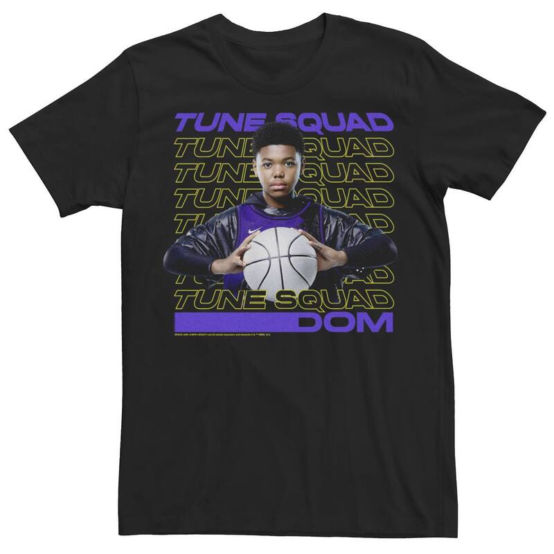 アニメキャラクター レディース トップス Tシャツ Licensed Character Menpace Jam 2 Dom Tune Squad Word Stack Portraitee Black ブラック