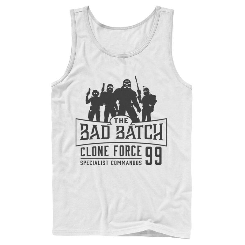 アニメキャラクター レディース トップス Tシャツ Licensed Character Mentar Wars Bad Batch Emblem Tank Top White ホワイト