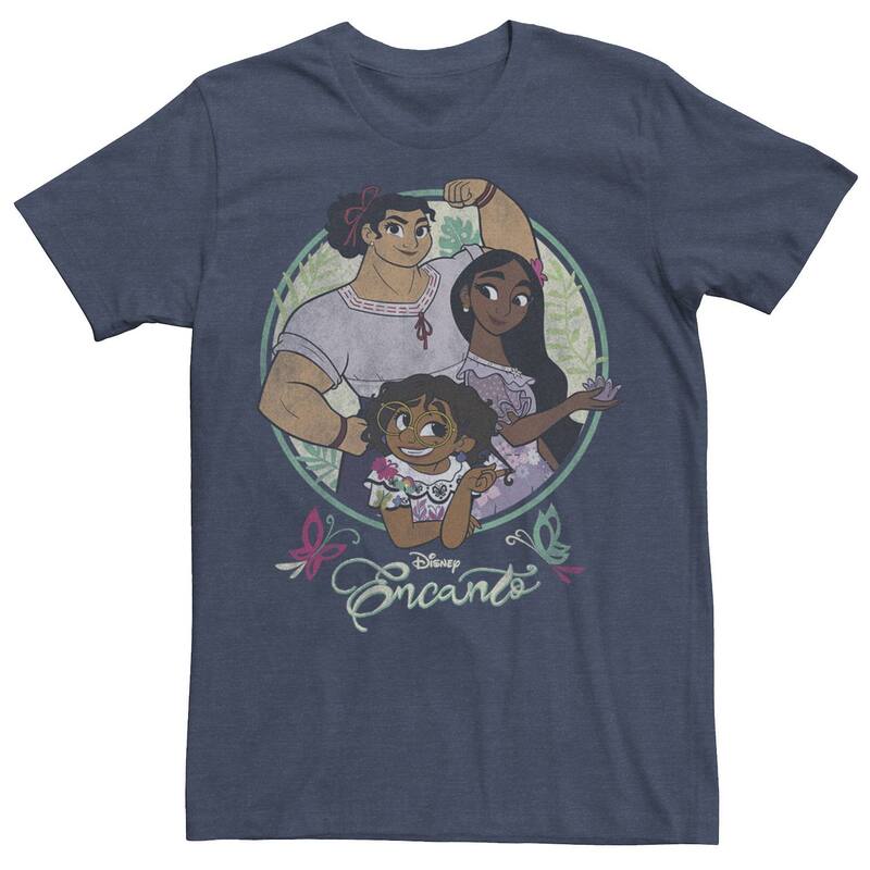 ディズニー レディース トップス Tシャツ Disney Encanto Menister Trio Circle Portraitee Navy Heather ヘザー