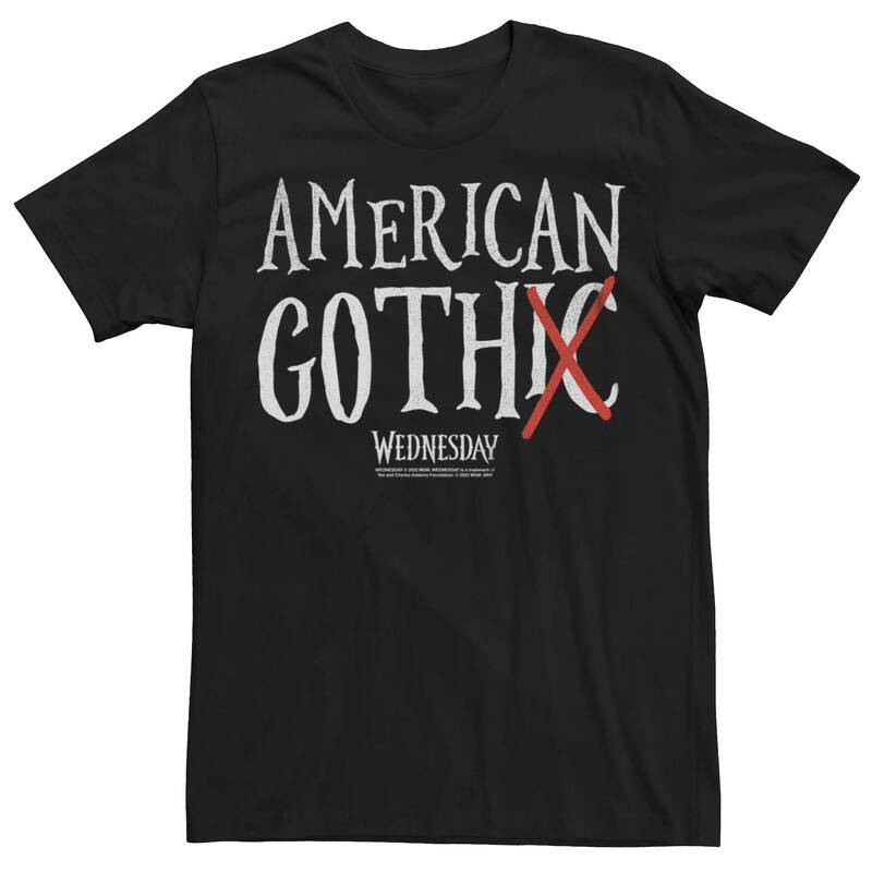 アニメキャラクター レディース トップス Tシャツ Licensed Character Men Wednesday American Goth Tee Black ブラック