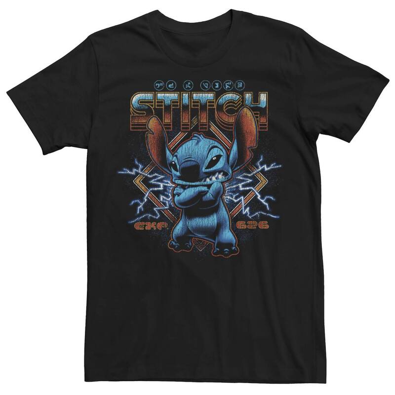 ディズニー レディース トップス Tシャツ Men Disney Lilo and Stich Experiment 626 Tee Black ブラック