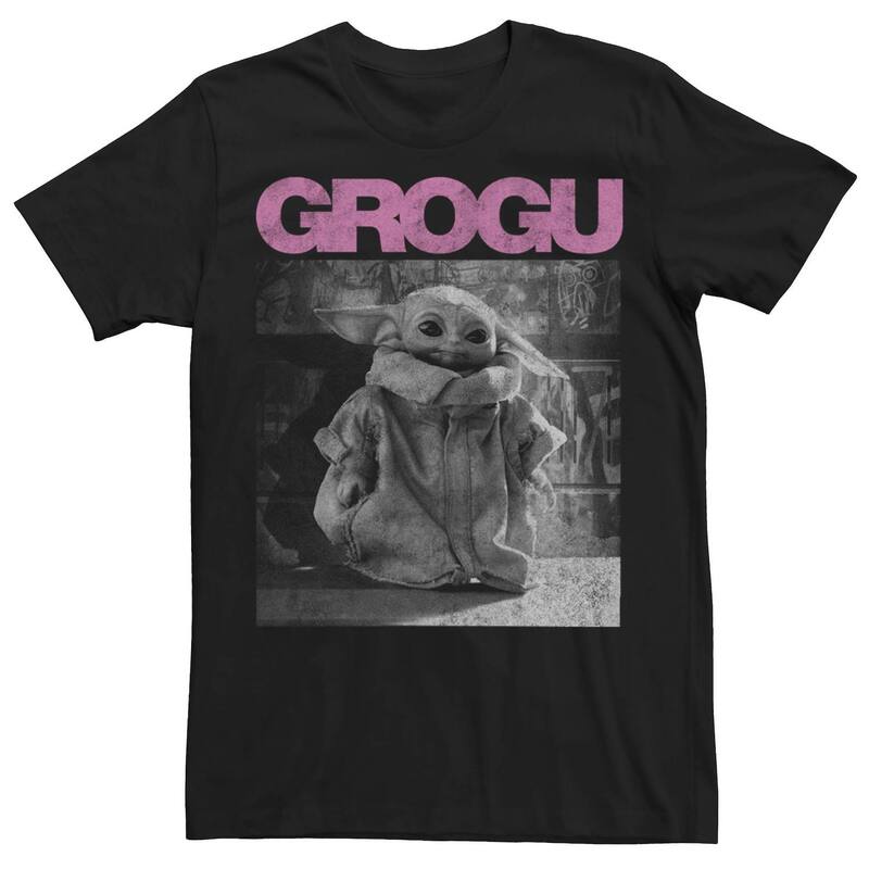 アニメキャラクター レディース トップス Tシャツ Licensed Character Mentar Wars The Mandalorioan Grogu Wall Black \u0026 White Pose Tee Black ブラック