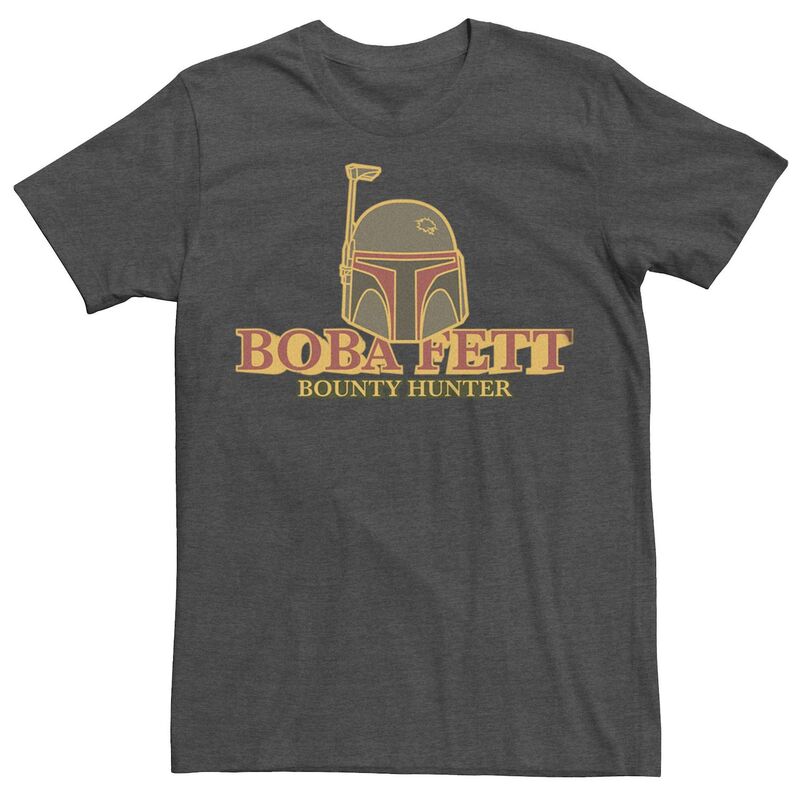 アニメキャラクター レディース トップス Tシャツ Licensed Character Mentar Wars Boba Fett Bounty Hunter Helmetee Charcoal Heather チャコール