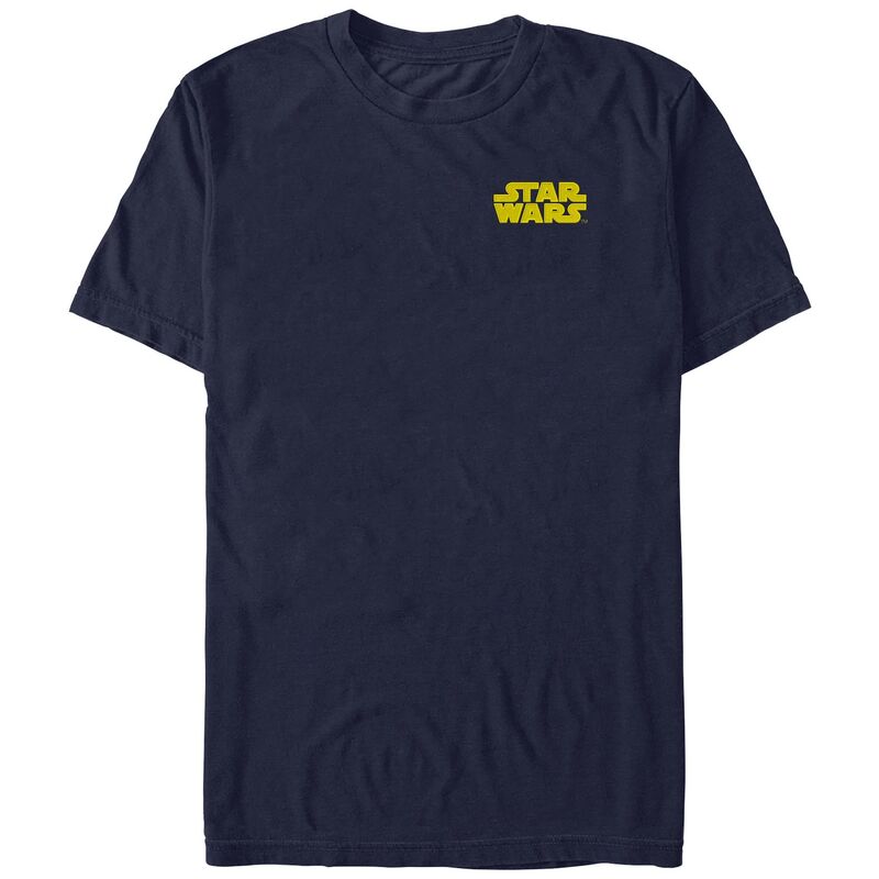 アニメキャラクター レディース トップス Tシャツ 刺繍 ロゴ グラフィック Licensed Character Mentar Wars Yellow Logo Embroidered Graphic Tee Navy ネイビー