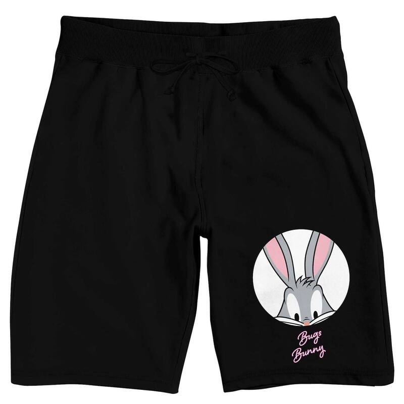 アニメキャラクター レディース アンダーウェア ナイトウェア ショートパンツ Licensed Character Men's Looney Tunes Bugs Bunny Pajama Shorts Black ブラック｜ReVida 店