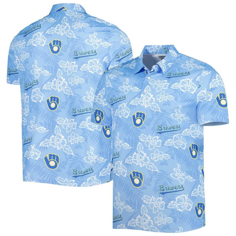レインスプーナー レディース トップス Tシャツ ポロシャツ プリント Men's Reyn Spooneroyal Milwaukee Brewers Cooperstown Collection Puamana Print Polo Brw Light|ReVida 店
