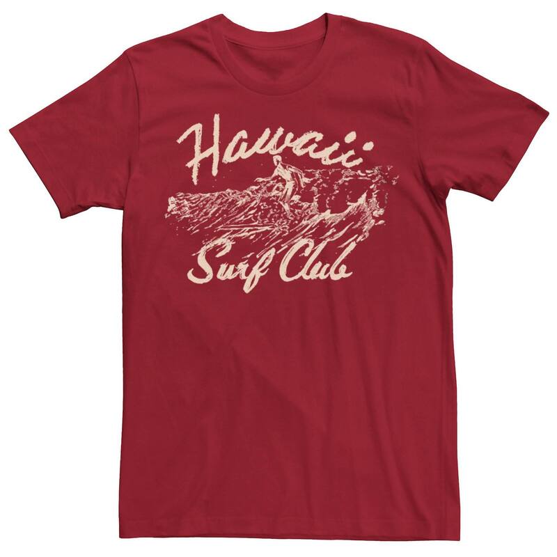 アンブランデッド レディース トップス Tシャツ グラフィック Unbranded Men Hawaii Surf Club Surfer Wave Graphic Tee Cardinal