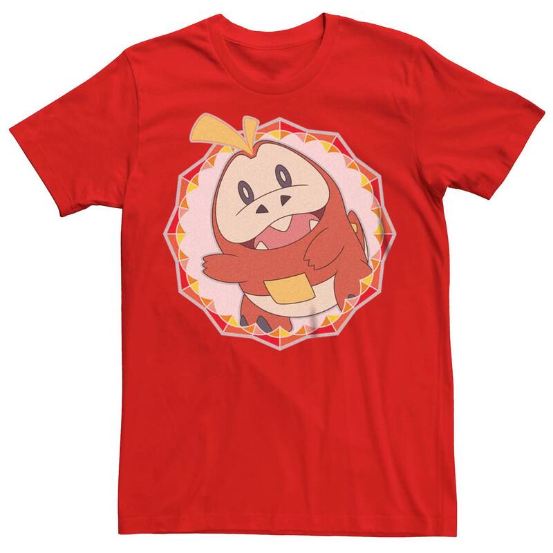 アニメキャラクター レディース トップス Tシャツ Licensed Character Men Pokmon Fire Croc Fuecoco Tee Red レッド