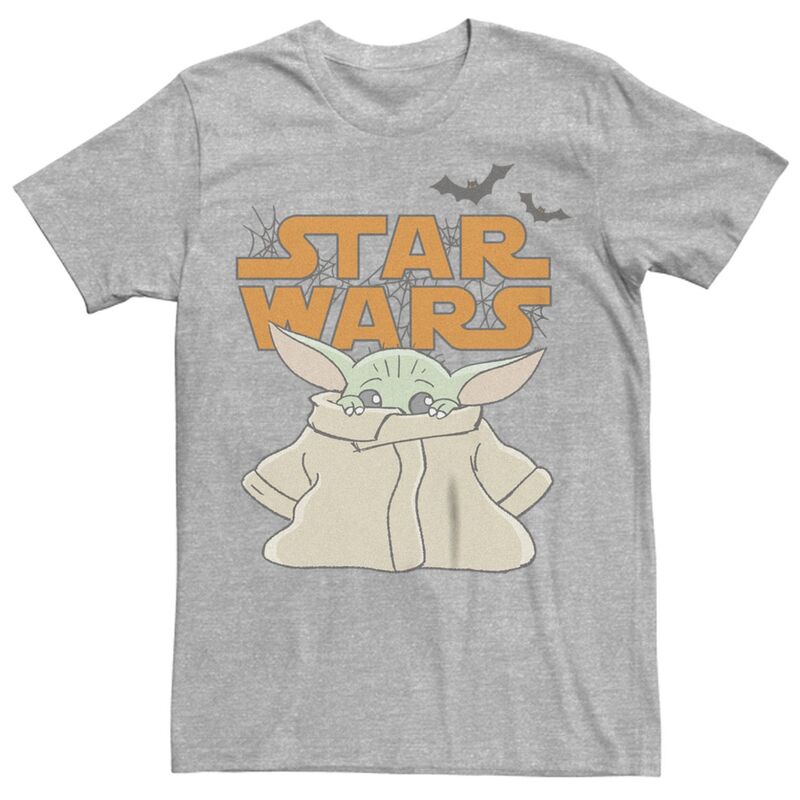 アニメキャラクター レディース トップス Tシャツ ロゴ グラフィック Licensed Character Mentar Wars The Mandalorian Halloween Grogu Scared Logo Graphic Tee Athletic Heather ヘザー