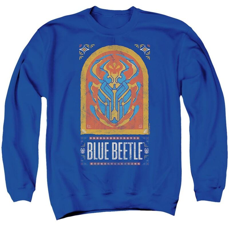 アニメキャラクター レディース アウター ニット・セーター クルーネック スウェット シャツ Licensed Character Blue Beetle Archway Adult Crewneck Sweatshirt Royal Blue ブルー|ReVida 店