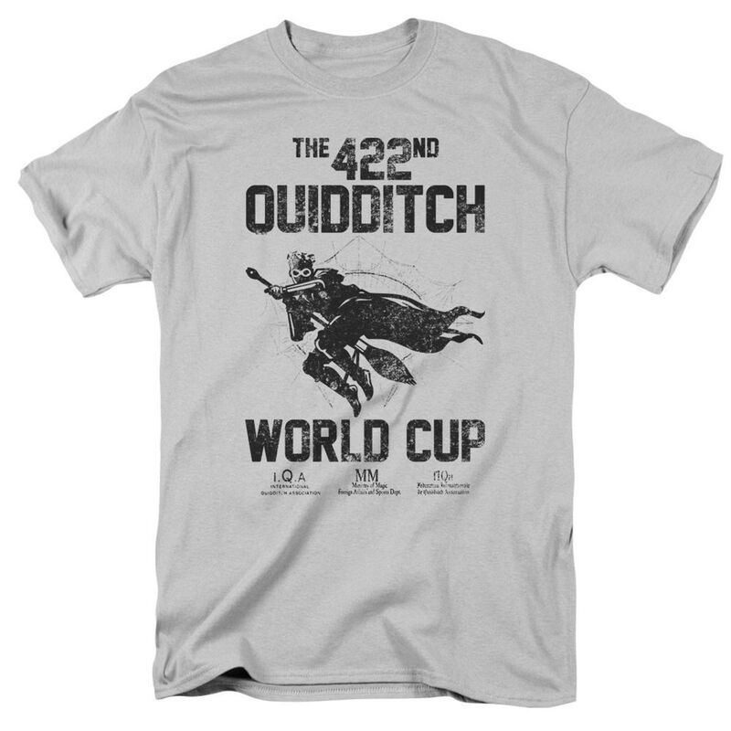 アニメ文字記号 レディース トップス ティーシャツ Licensed Character Harry Potter World Cup Short Sleeve Adult-shirt Silver しろがね色 トップス-Tシャツ・カットソー