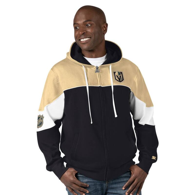 クランク レディース トップス プルオーバー パーカー Men\u0027starter Black/Gold Vegas Golden Knights Power Forward Full-Zip Hoodie Lvk Black 黒いこと